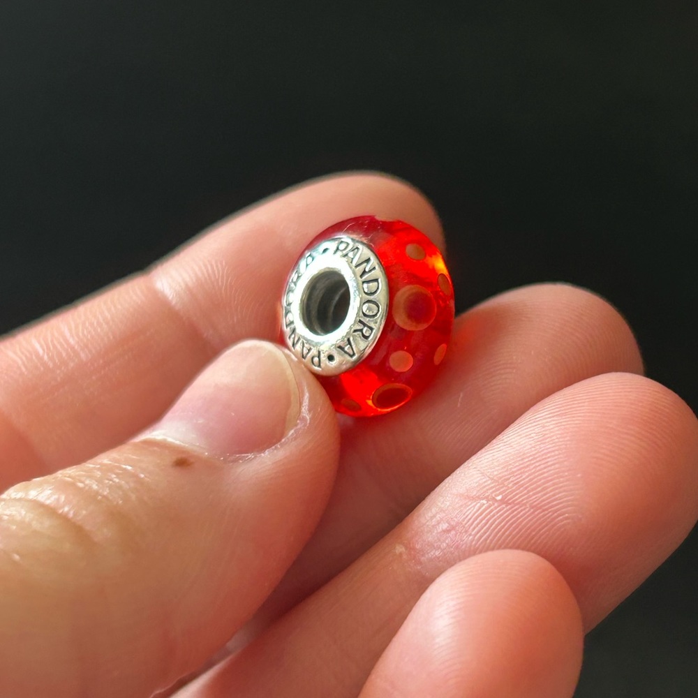 Pandora Red Facetoned Murano Glass Charm